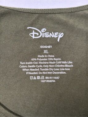 Disney brand Lion King "Hakuna Matata" tree scene olive green tank top
